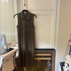 Splendid Sleeveless Olive Green Long Shirt Dress
